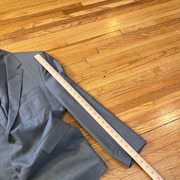 ENZO Sport Coat Mens 42 Striped Two Button Double Vented Blazer Gray - Picture 12 of 12